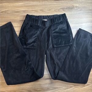 Black Velvet Women's Pants with pockets straight leg